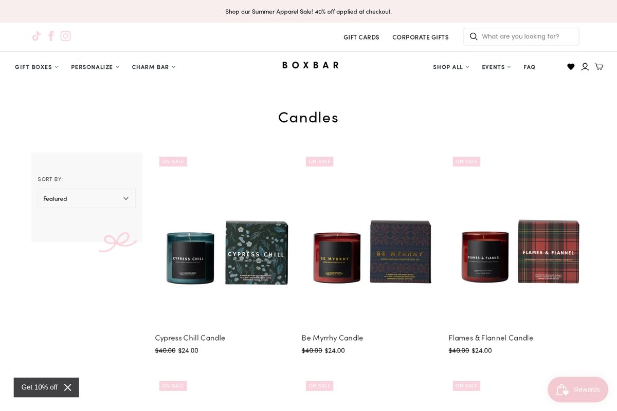 BoxBar Philly — Box Builder website — Shopify project by Neha Jain