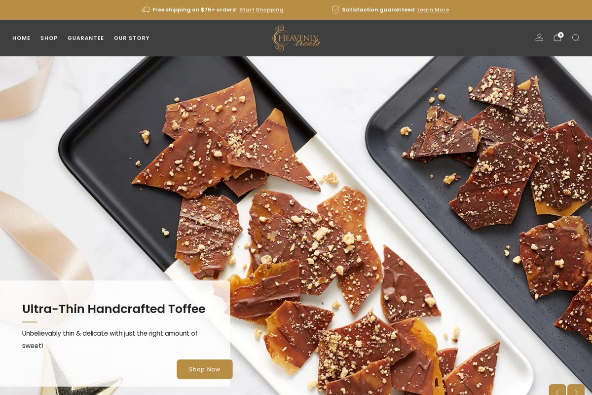 Heavenly Treats website — Shopify project by Neha Jain