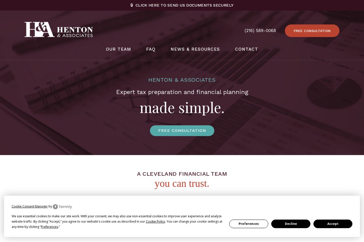 Henton CPAs website — WordPress project by Neha Jain