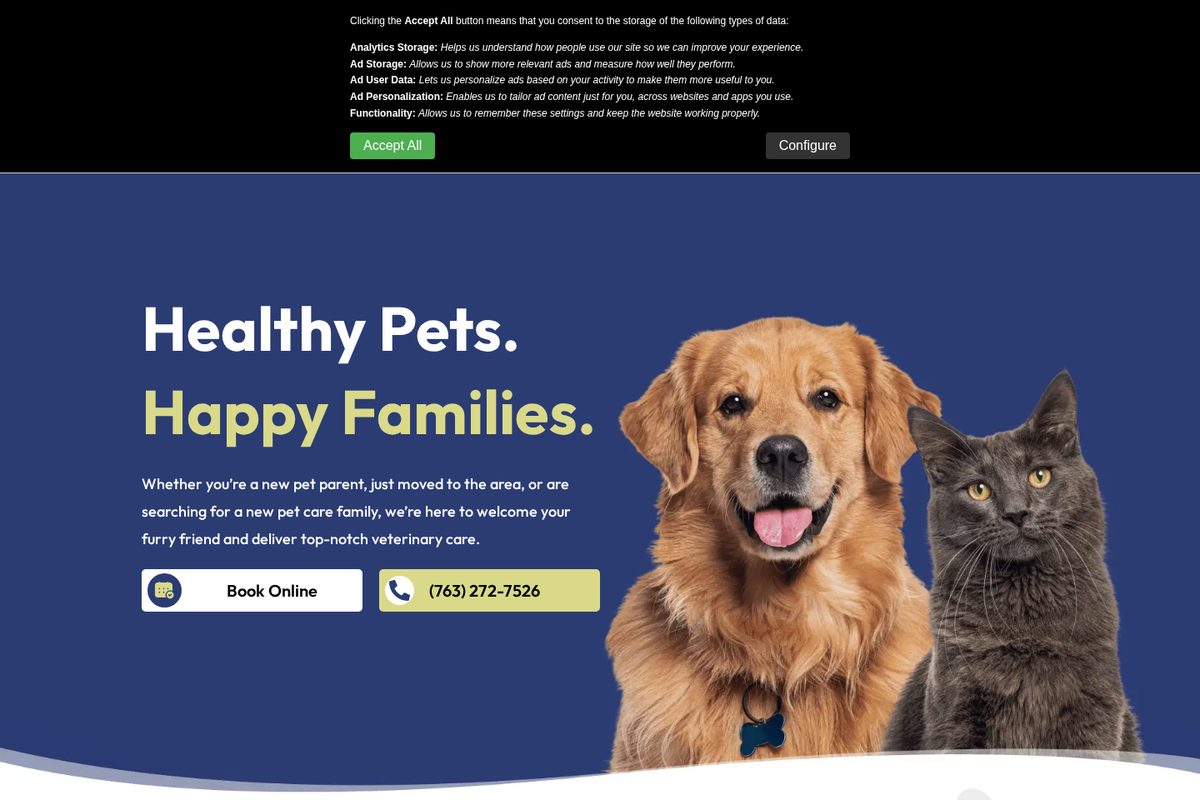 Maple Grove Pet Hospital website — WordPress project by Neha Jain