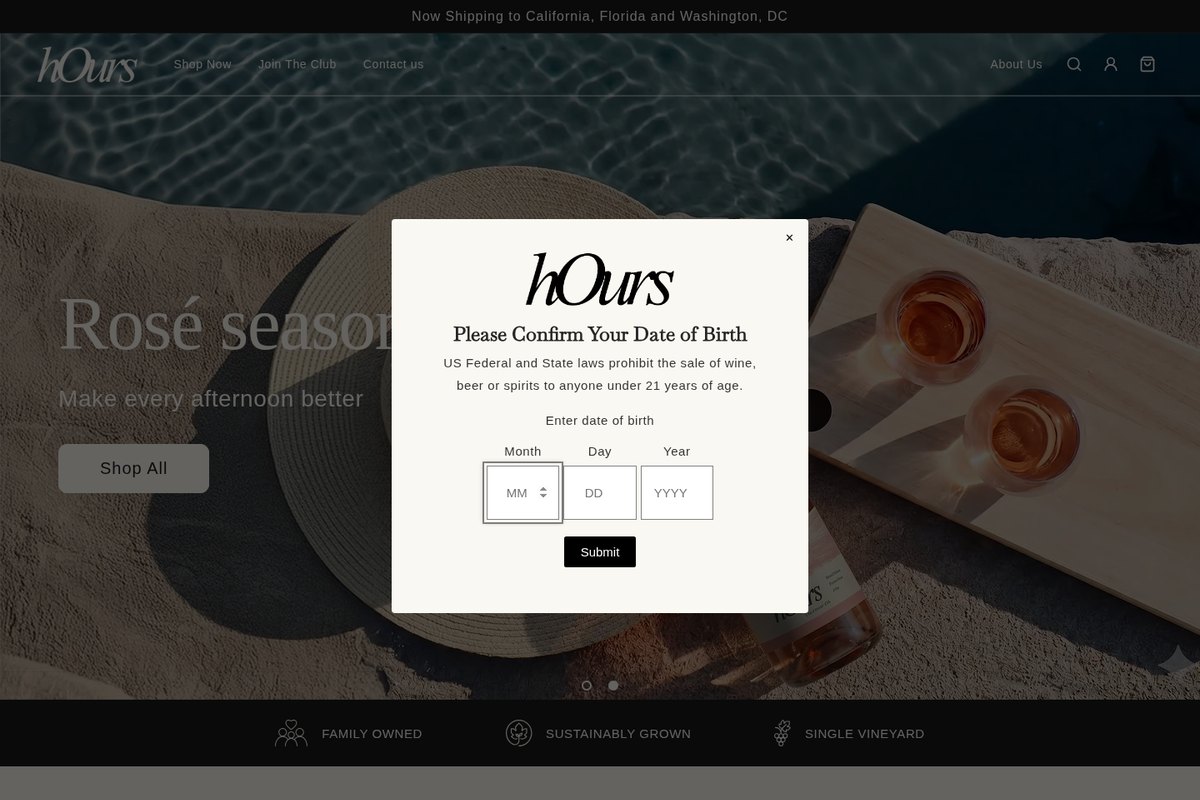 Taste Hours website — Shopify project by Neha Jain
